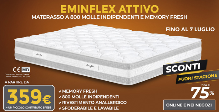 Materassi Eminflex offerte sconti e promozioni
